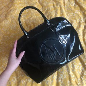 Armani Jeans Eco Patent Bowler Bag